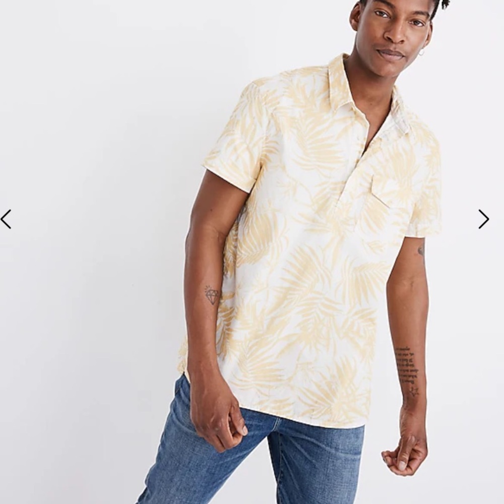 Madewell Short-Sleeve Pullover Workshirt in Tropical Print